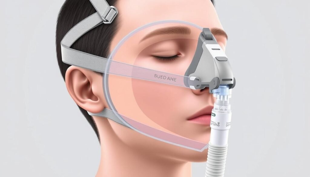 睡眠呼吸機面罩密合示意圖 睡眠呼吸機面罩密合示意圖